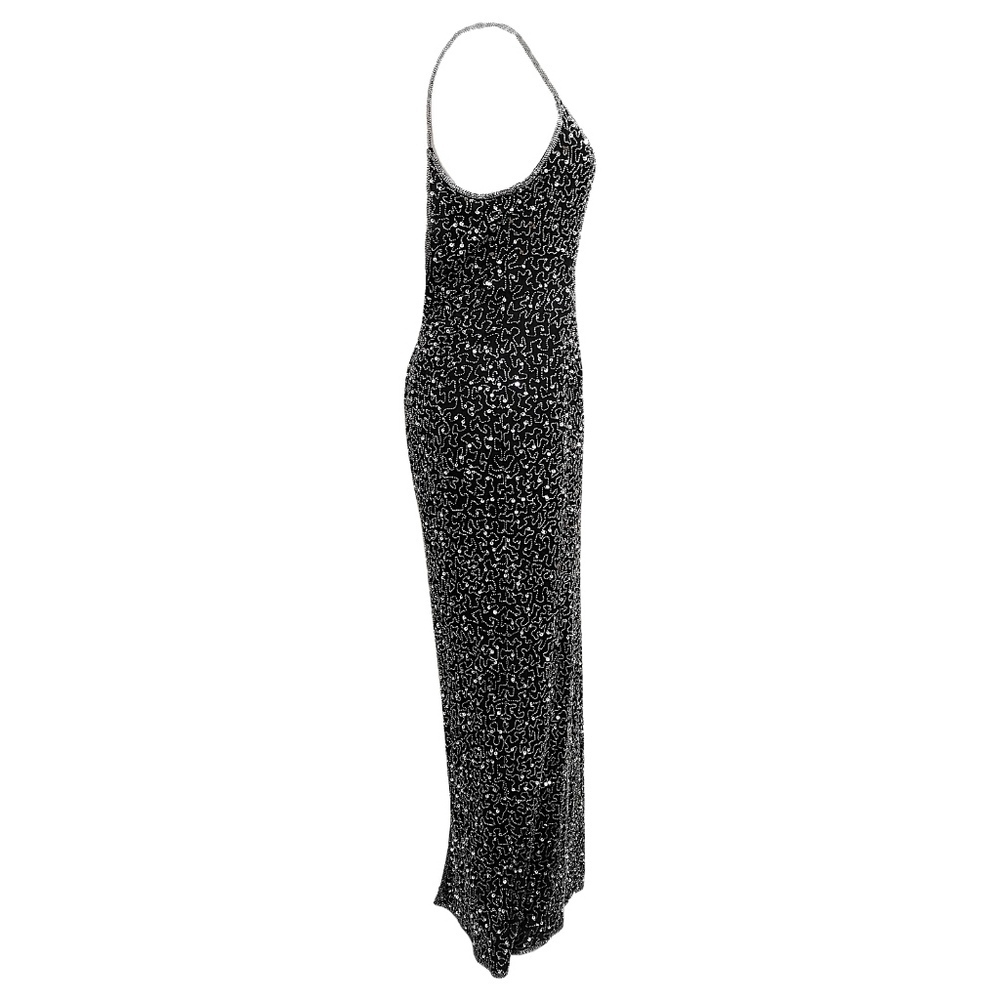 Laurence Kazar Vintage Beaded Silver Sequins Dress - Picture 3 of 7
